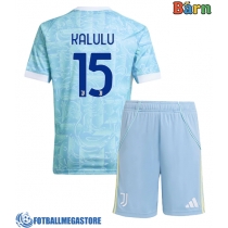 Fotballdrakt Barn Juventus Pierre Kalulu #15 Bortedraktsett 2025-26 Kortermet (+ Korte bukser)